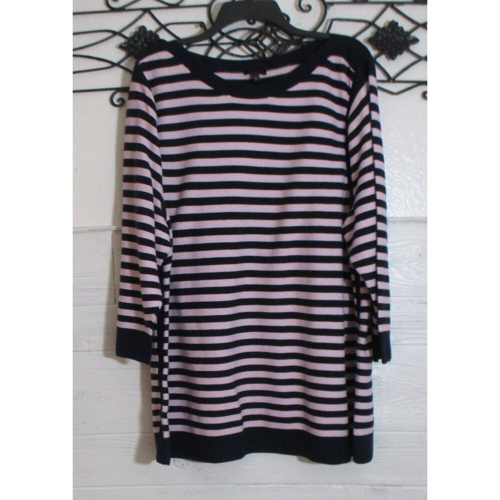 Talbots Sweater Knit Top Women's Size L 3X Long Sleeve Multicolor Striped